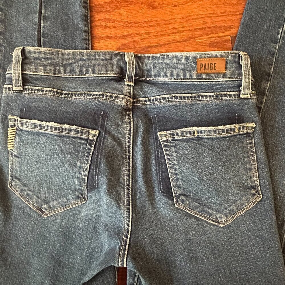 Paige Denim Jeans Julia Model Front Seam size 25 Skinny Jeans Raw Hem Pristine - Picture 9 of 14